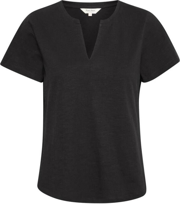 Part Two Comfortabel Zwart Katoenen T-Shirt Black Dames