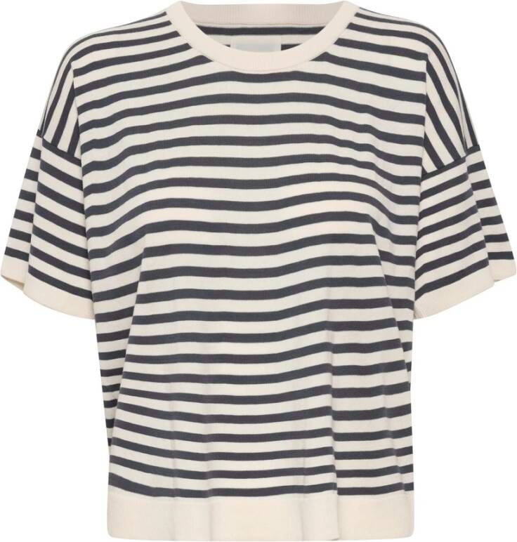Part Two Gestreepte Gebreide Top in Midnight Navy Meerkleurig Dames