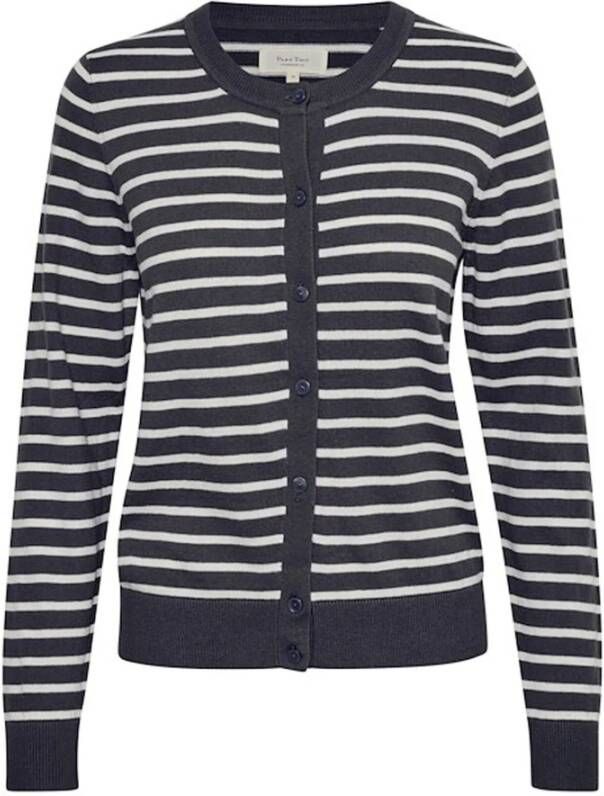 Part Two Gestreepte Gebreide Vest Blauw Dames