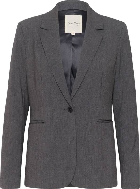 Part Two Grijze Flannel Melange Blazer Grijs Dames