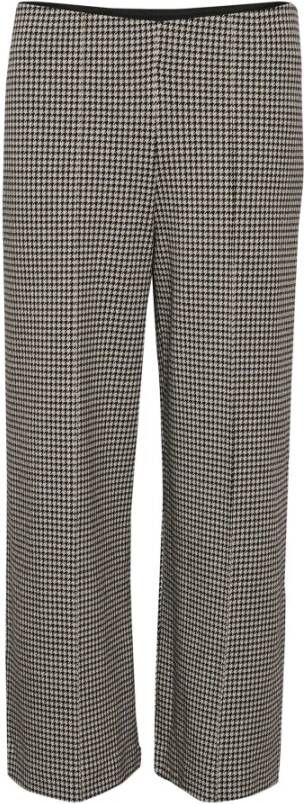 Part Two Ilisan Geruite Wijde Broek Zwart Dames