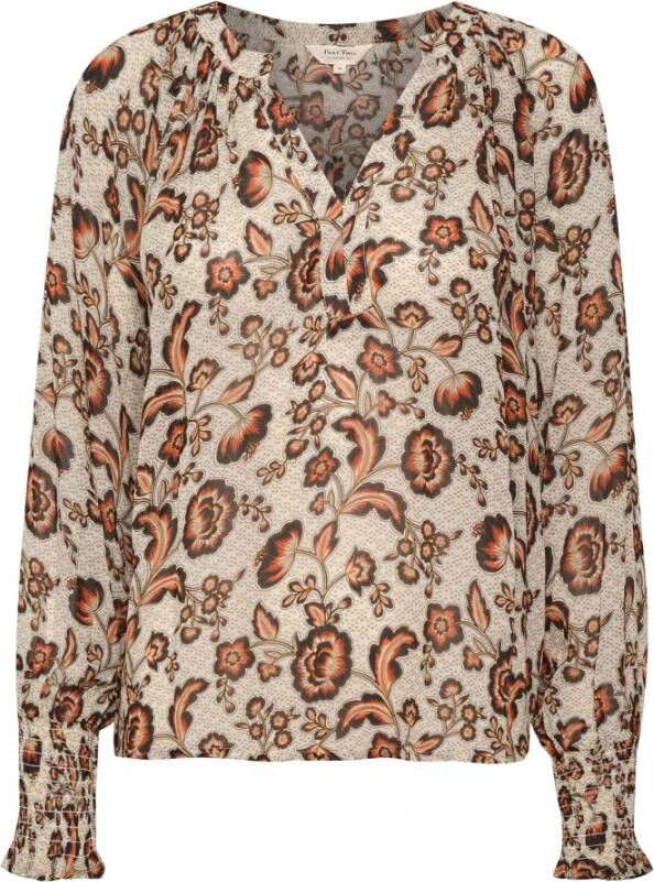 Part Two Japanse Bloemenprint Blouse Beige Dames