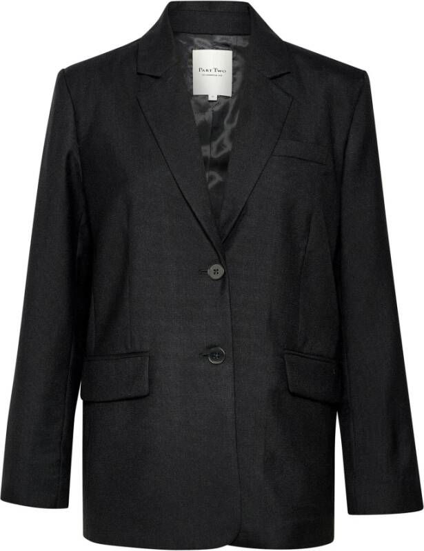 Part Two Klassieke Blazer Jas met Lange Mouwen Zwart Dames