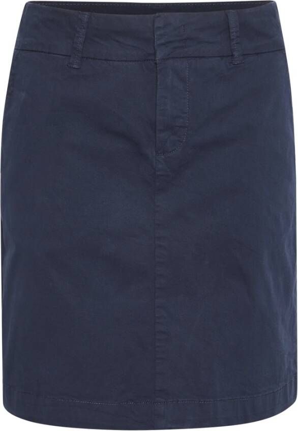 Part Two Korte Zijden Rok Blauw Dames