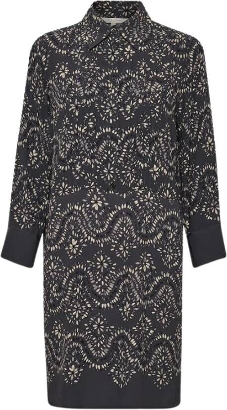 Part Two Magnet Border Print Jurk 34 Zwart Dames
