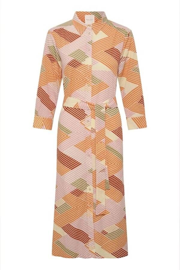 Part Two Mandarin Orange Zig Zag Print Jurk Meerkleurig Dames