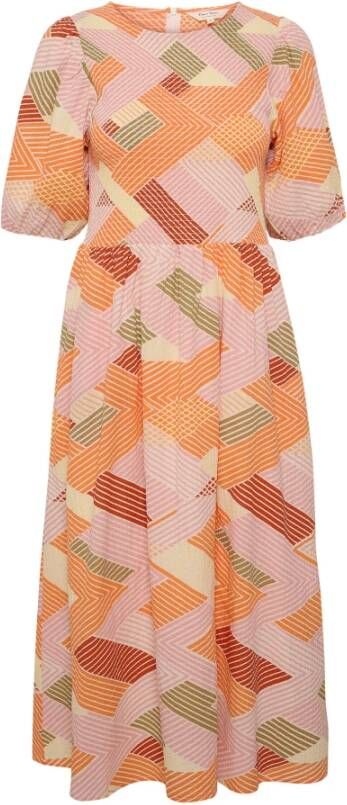 Part Two Mandarin Orange Zig Zag Print Maxi Jurk Meerkleurig Dames