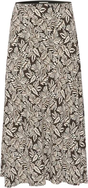 Part Two Maxi Rok met Zwart Bladmotief Multicolor Dames