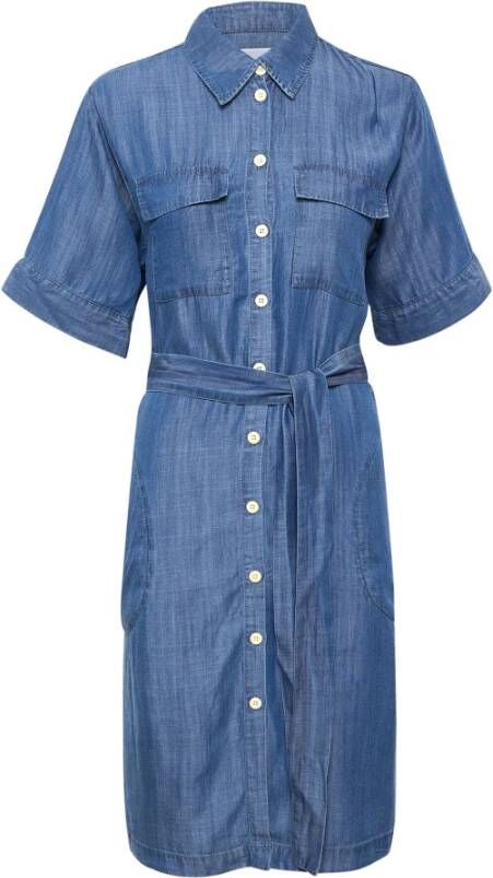 Part Two Medium Blue Denim Overhemdjurk Meerkleurig Dames