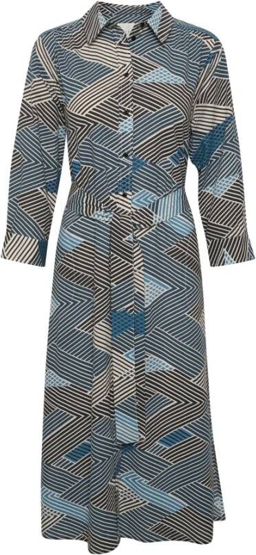Part Two Midnight Navy Zig Zag Print Jurk Meerkleurig Dames