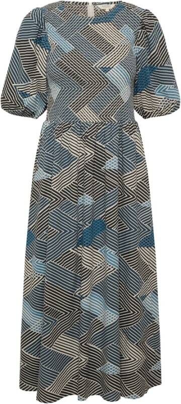 Part Two Midnight Navy Zig Zag Print Maxi Jurk Meerkleurig Dames