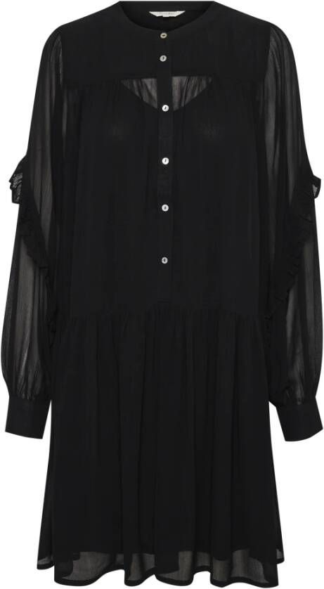 Part Two Zwarte Ruched Jurk Black Dames