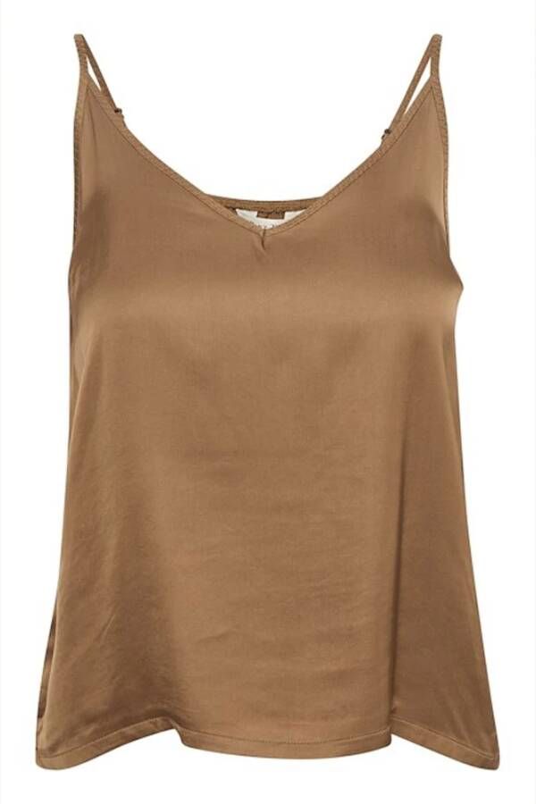 Part Two Mouwloze Top voor Vrouwen Cybellepw To Bluser 30307951 Toasted Coconut Bruin Dames