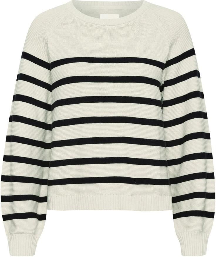 Part Two Donkerblauw Gestreepte Pofmouw Trui Multicolor Dames - Foto 2