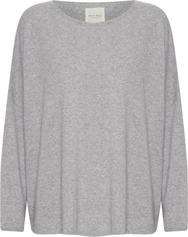 Part Two Ronde Hals Gebreide Kleding Grijs Dames