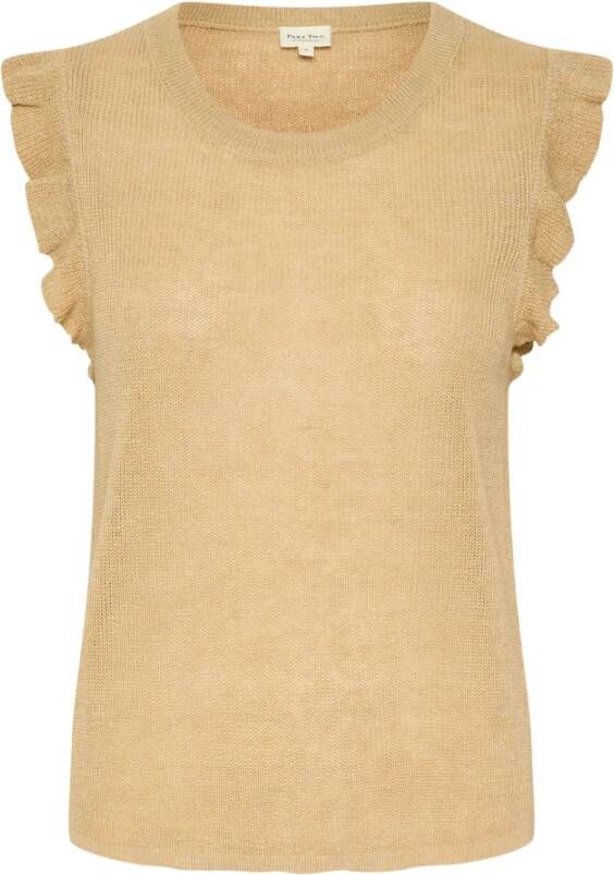 Part Two Sleeveless Tops Beige Dames