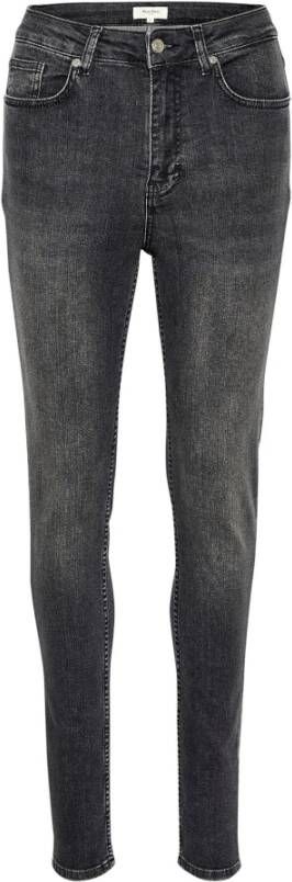 Part Two Slim-fit Hoge Taille Jeans in Gewassen Zwart Denim Zwart Dames