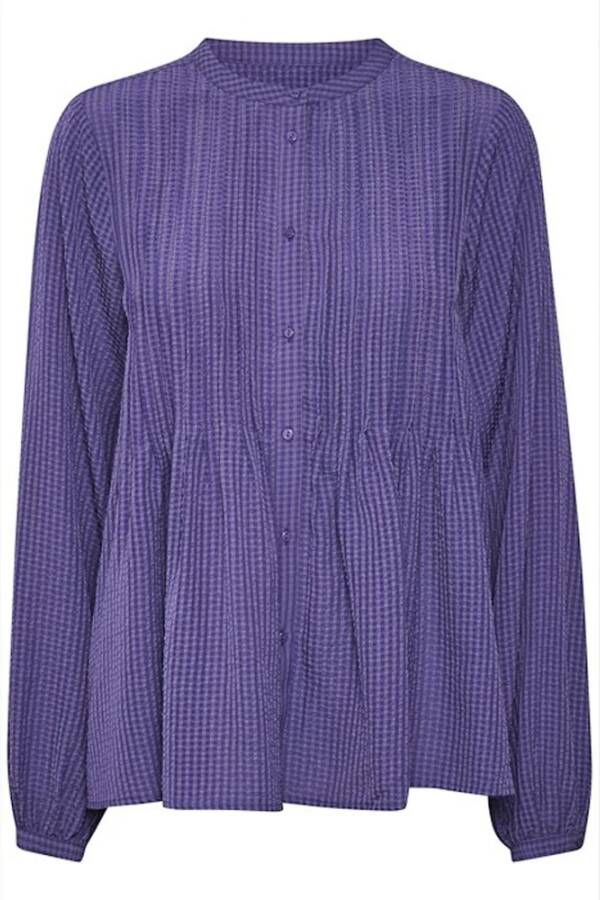 Part Two Stijlvol en Comfortabel Wafelblouse Purple Dames