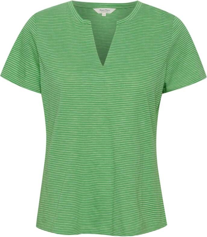 Part Two Ice T-Shirt Comfortabele en Stijlvolle Basis T-shirt Green Dames