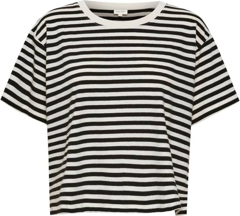 Part Two Zwart Gestreept Ruimvallend T-Shirt Multicolor Dames