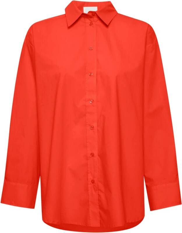 Part Two Tijdloze en verfijnde damesoverhemdblouse Rood Dames
