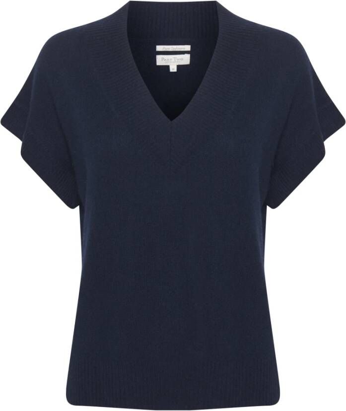 Part Two V-hals Gebreide Trui Blauw Dames