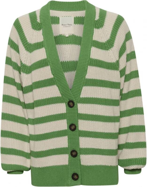 Part Two Gebreid jack met streepmotief model 'Sera'