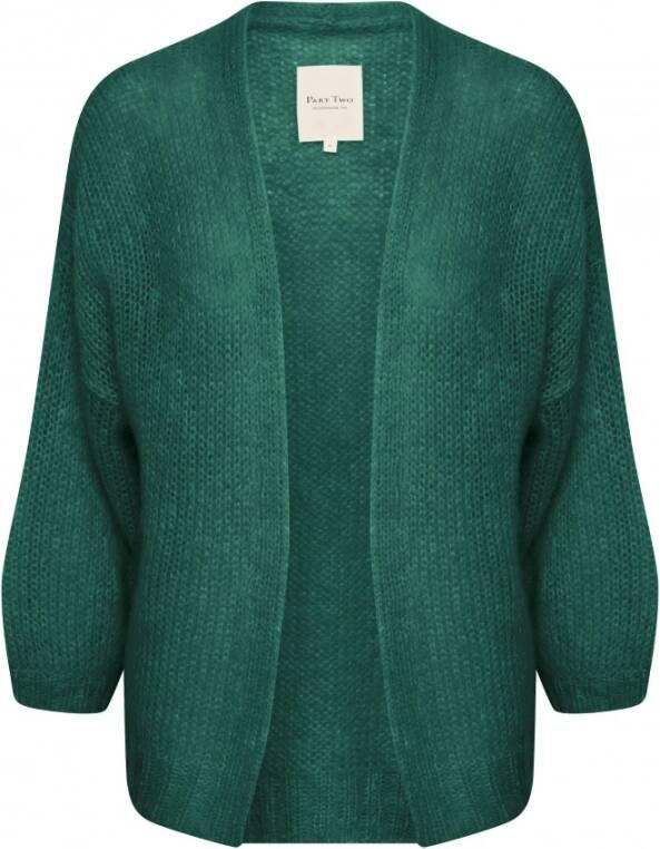 Part Two Gezellige en stijlvolle Mohair Blend Cardigan Groen