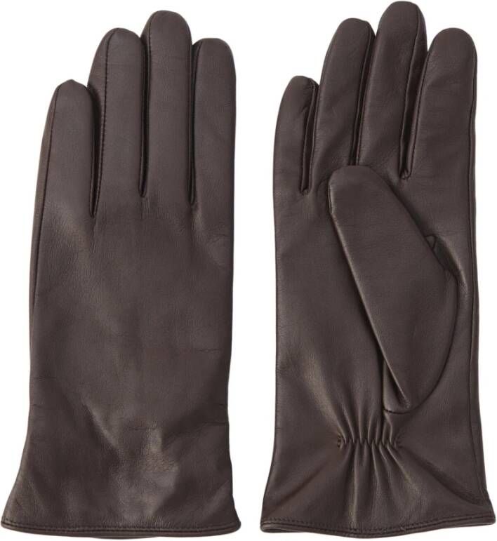 Part Two Warme en stijlvolle leren handschoenen Bruin Dames