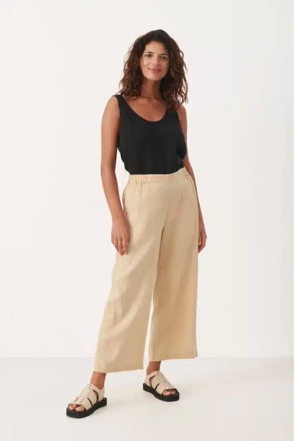 Part Two Wide Trousers Beige Dames