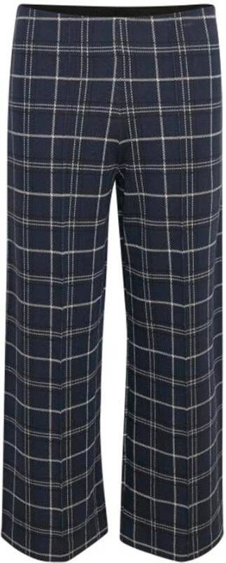 Part Two Wijde geruite broek Blauw Dames