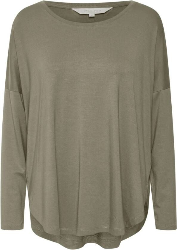 Part Two Wijdvallende Longsleeve Top Grijs Dames