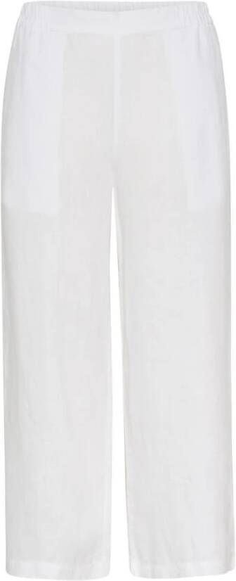 Part Two Witte Linnen Elastische Taille Broek White Dames