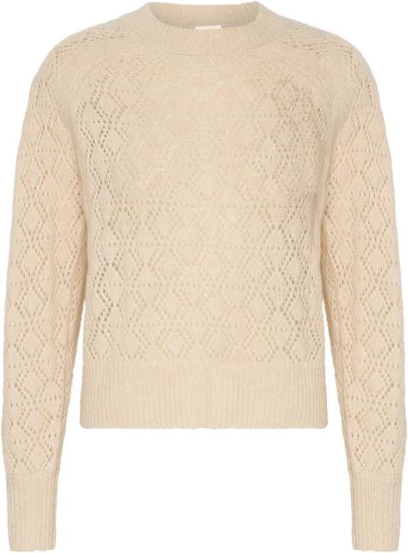Part Two Zachte en Luxe Gebreide Trui met Mooi Patroon Beige Dames