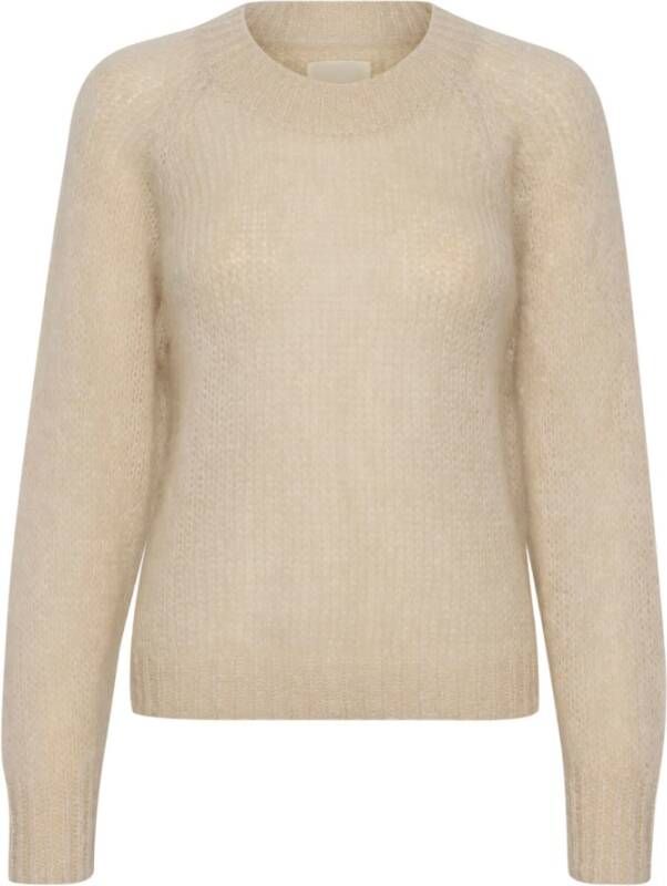 Part Two Zachte Gebreide Trui met Ronde Hals Beige Dames