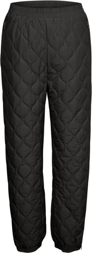 Part Two Zwarte Gewatteerde Rechte Broek Zwart Dames