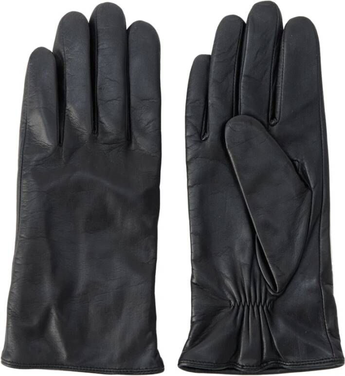 Part Two Zwarte Leren Handschoenen Carrinpw Gl Accessoires Zwart Dames