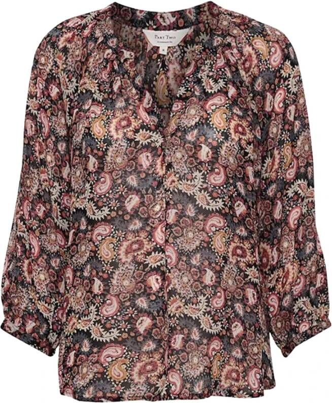 Part Two Zwarte Paisley Print Blouse Meerkleurig Dames