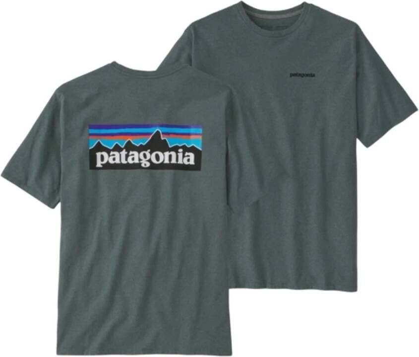 Patagonia Milieuvriendelijke Logo Responsibili-Tee in Nouveau Green Groen Heren