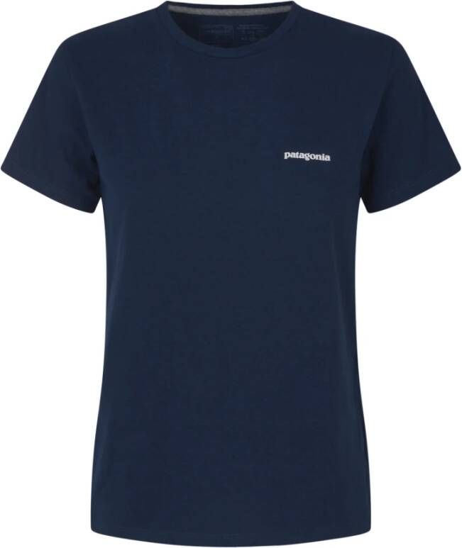 Patagonia P-6 Logo Responsibili-Tee Duurzaam Crewneck T-shirt Blauw Dames