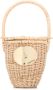 Patou Handgemaakte Rieten Stro Tas met Goudkleurig Logo Beige Dames - Thumbnail 3