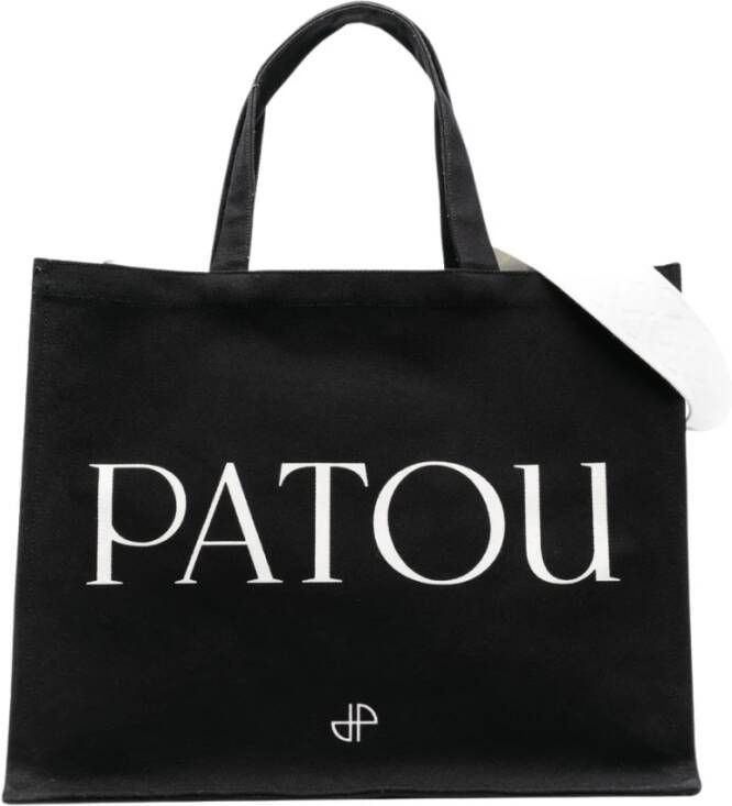 Patou Logo-print Tote Bag Zwart Black Dames