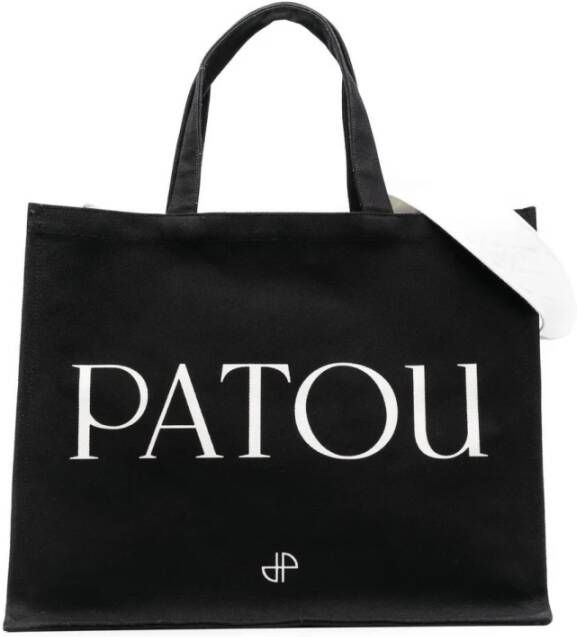 Patou Zwarte Logo-Print Tote Tas Black Dames