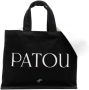 Patou Logo-print Tote Bag in Zwart Wit Black Dames - Thumbnail 1