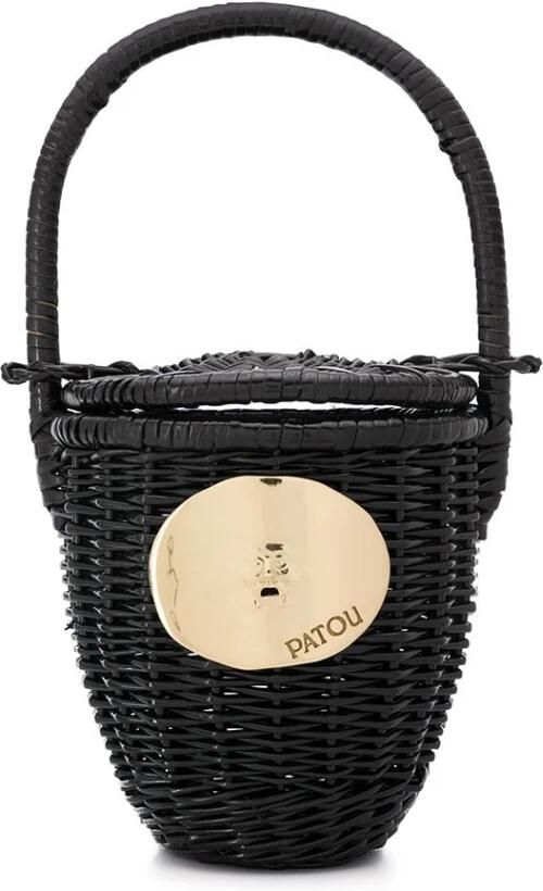 Patou Bucket bags Woven Straw Bucket Bag – Black in zwart - Foto 4