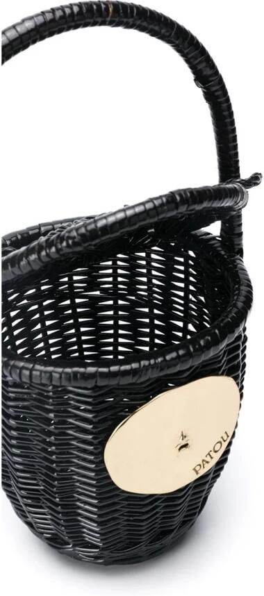 Patou Bucket bags Woven Straw Bucket Bag – Black in zwart - Foto 8