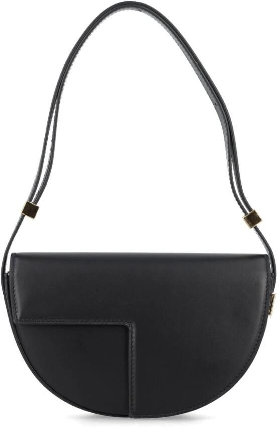 Patou Zwarte Nappa Leren Asymmetrische Schoudertas Black Dames - Foto 4
