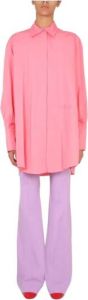Patou Shirt Dress With Logo Embroidery Roze Dames