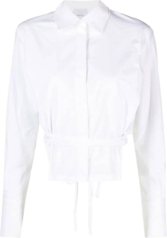 Patou Witte Crop Cut-Out Shirt White Dames