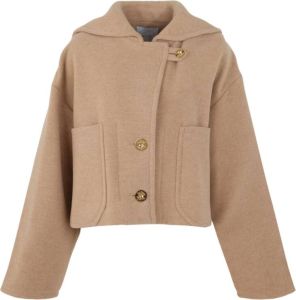 Patou Single-Breasted Coats Beige Dames
